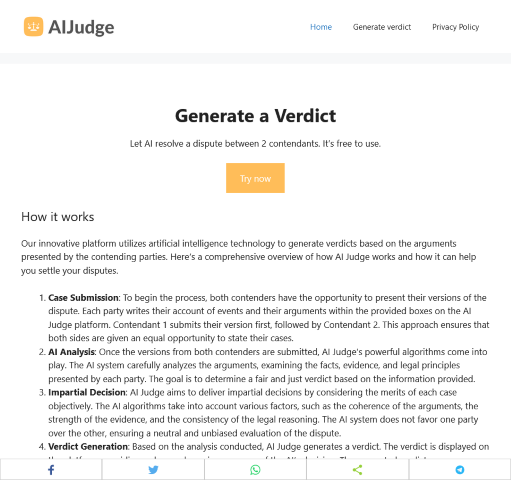 Explore how AI Judge is revolutionizing online dispute resolution with AI-driven verdicts. This article delves into its features