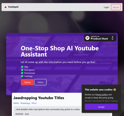 ToobSquid is an advanced AI-driven platform that streamlines content creation
