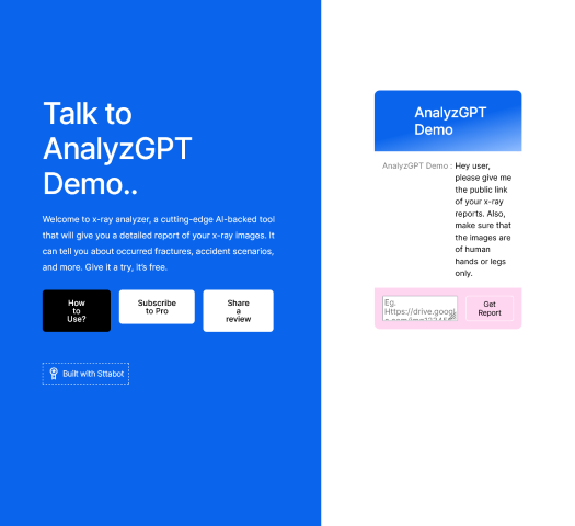 Explore the AnalyzGPT Demo on the Sttabot platform. This review delves into its functionalities