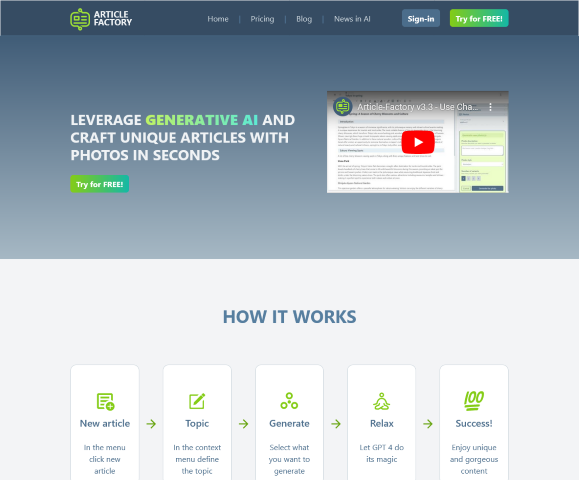 Learn how ARTICLE FACTORY uses advanced AI to generate top-notch content and images