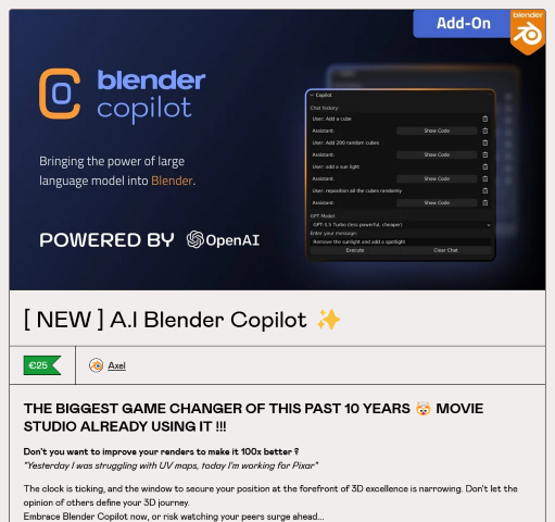 Explore A.I Blender Copilot