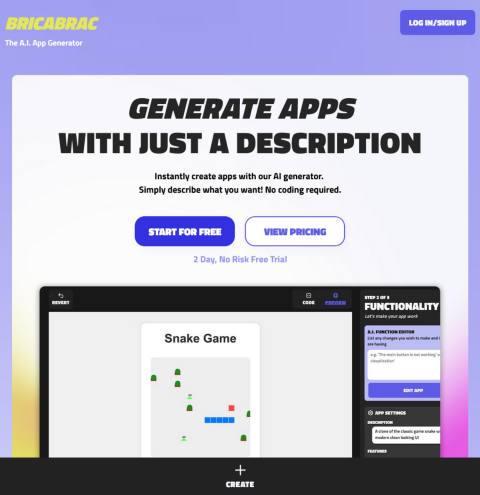 Explore how Bricabrac AI transforms text descriptions into web apps effortlessly. Learn about its features
