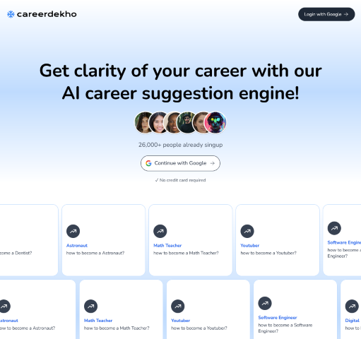 Explore Careerdekho AI to discover your perfect career match. Leverage AI to analyze your skills