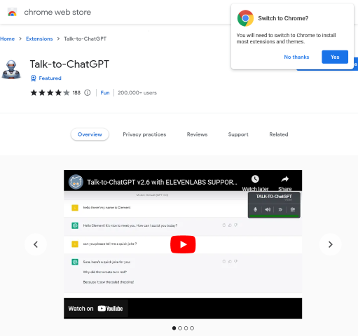 Talk-to-ChatGPT is a Chrome extension designed to enhance your browsing experience by allowing direct interaction with ChatGPT. Find out how it works