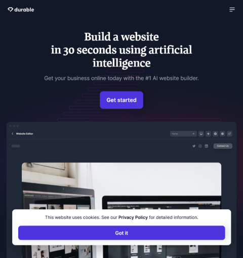 Explore the capabilities of Durable AI Website Builder