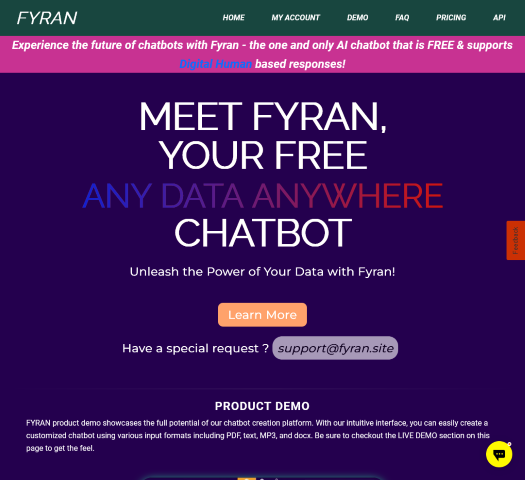 Learn about FYRAN's cutting-edge chatbot solution designed to transform business communication