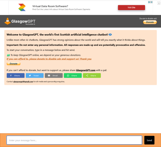 GlasgowGPT offers a localized chatbot experience for Scottish residents. Discover its features