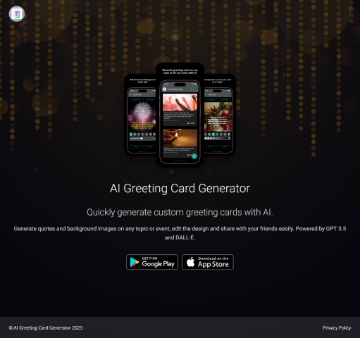 Create unique and personalized greeting cards effortlessly with the AI Greeting Card Maker. Explore its features