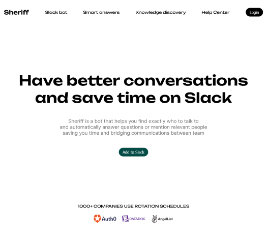 Sheriff is an AI-powered Slack bot that enhances productivity by managing rotating rosters and understanding natural language. Discover its features