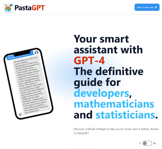 PastaGPT offers Italian speakers an AI-driven chat experience with advanced GPT-4 technology. Explore its features