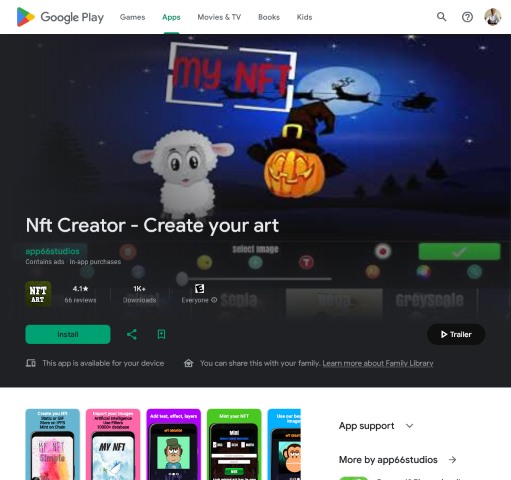 Dive into the NFT Art Creation App