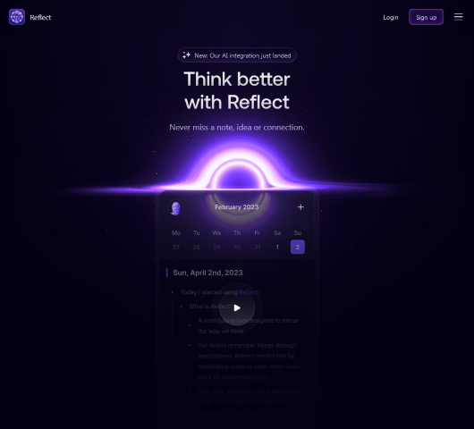 Reflect Notes is a minimalist note-taking app that integrates AI to help students and professionals organize their thoughts seamlessly. Learn more about its features