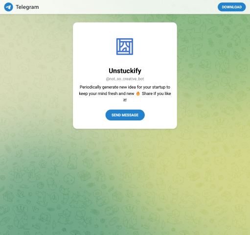 Engage with Not So Creative Bot on Telegram to unlock new creative ideas. Understand its features