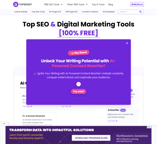 Explore Top SEO Kit - a free