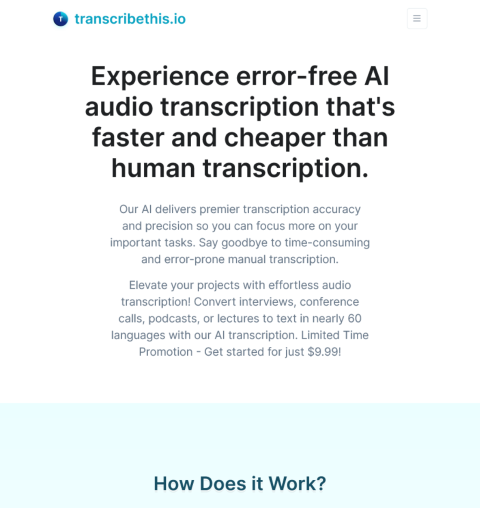 Explore the features and benefits of TranscribeThis.io