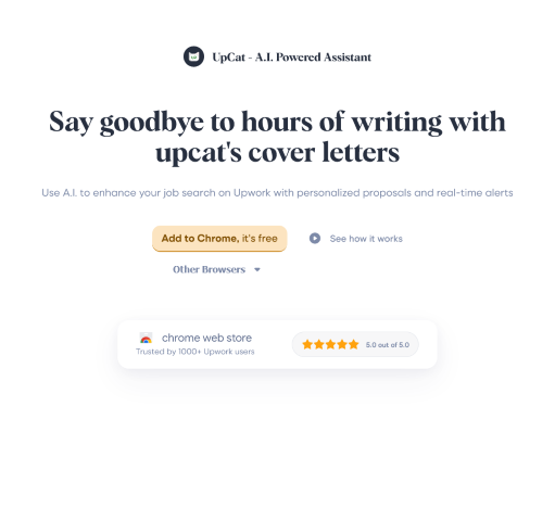 Enhance your Upwork experience with UpCat Upwork Assistant. Read on to explore how this AI application provides tailored job proposals and real-time alerts