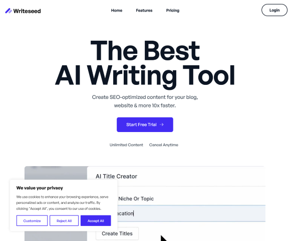 Explore how Writeseed.com uses AI to streamline content creation