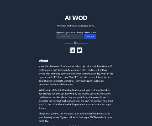 AI-Powered Workout Generator