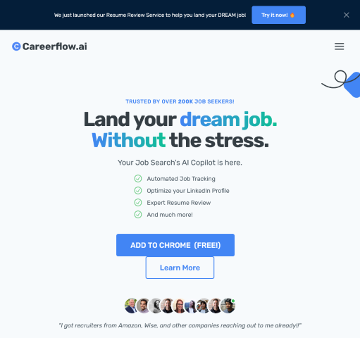 Looking to land your dream job? Careerflow offers powerful AI-driven tools to help job seekers and career advancers streamline their job search and secure employment more efficiently. Learn more about how Careerflow can benefit you.