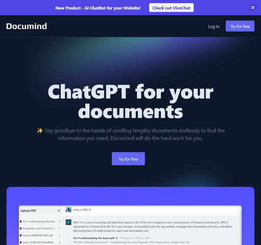 Learn about Documind Chatbot's features