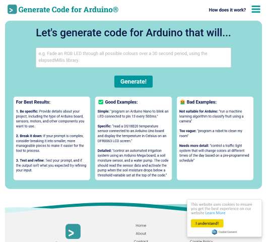 Explore the powerful Code Generator for Arduino
