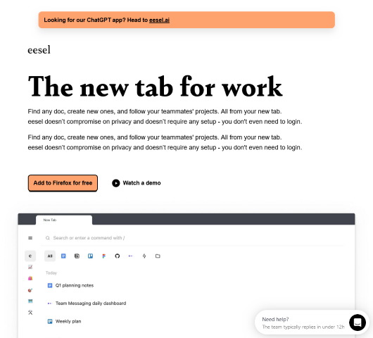 Streamline your workflow with eesel. Learn how this AI-powered new tab solution filters your browsing history to present important work documents