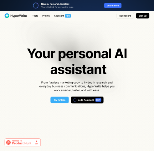 HyperWrite AI is your ultimate writing assistant