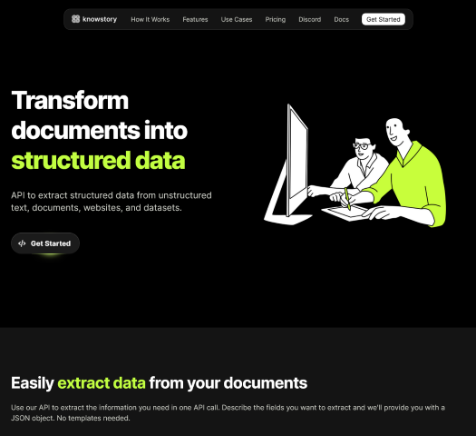 Knowstory is an AI-powered application that efficiently converts unstructured text into structured data