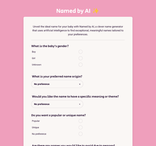 Baby Name Generation