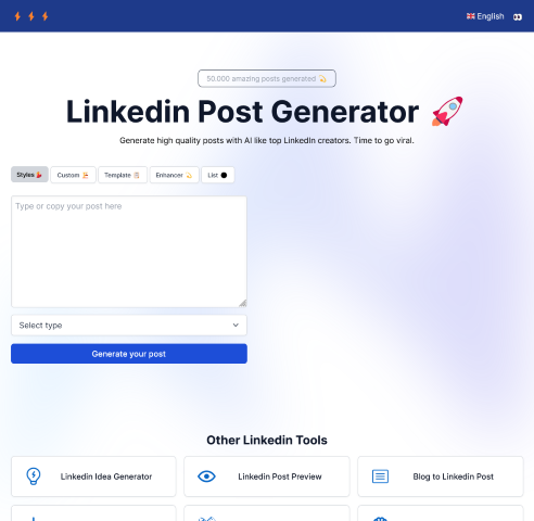 Elevate your LinkedIn game with the LinkedIn Post Generator. Create high-quality posts