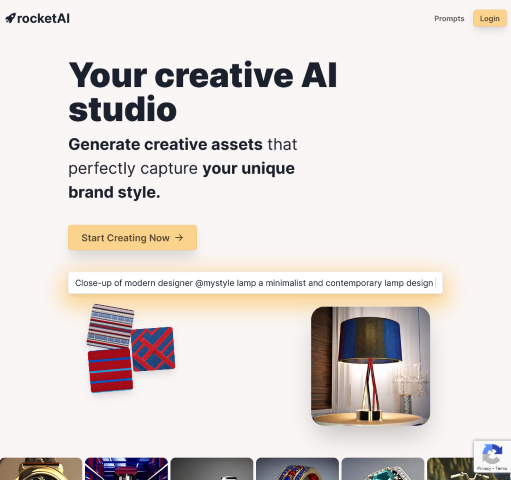 rocketAI generates images and text to match a brand's unique style