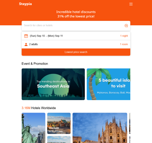 Staypia is the ultimate AI app for travelers
