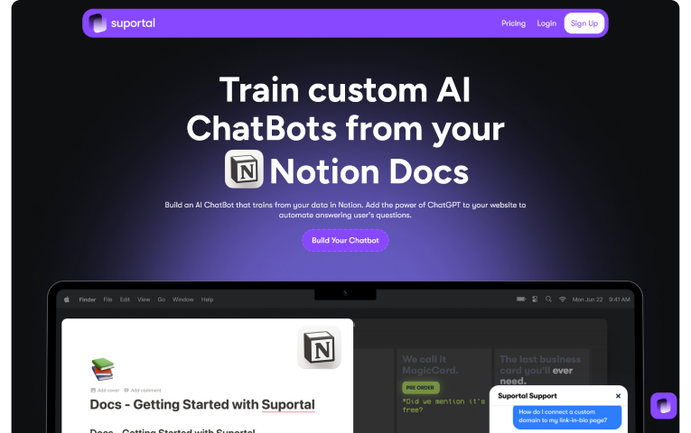 Suportal offers personalized ChatGPT integration for website owners