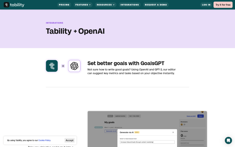 Learn how Tability Integrations with OpenAI can transform project management
