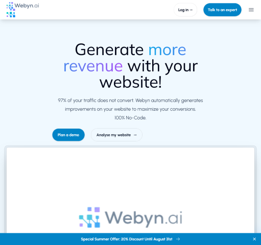 Enhance your website's user experience and achieve higher conversion rates with Webyn. Discover how this CRO as a Service platform can transform your online presence