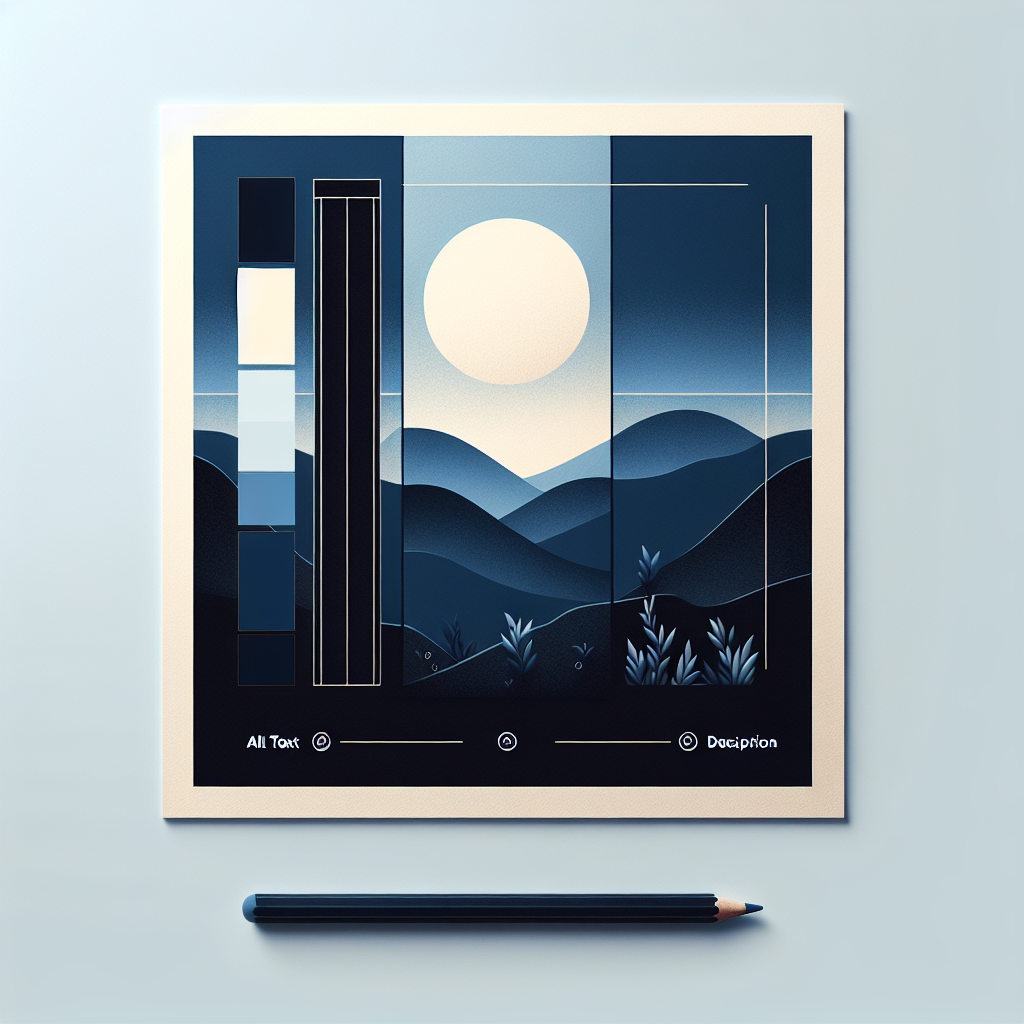 Abstract minimalistic image with dark blues and cream colors, depicting human figures and uneven scales representing AI performance disparities