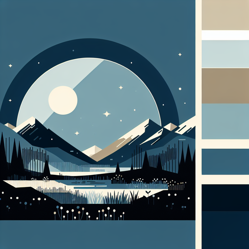 Minimalistic representation of AI-enhanced education, featuring symbolic computing elements and robotic assistance against dark blue and cream background