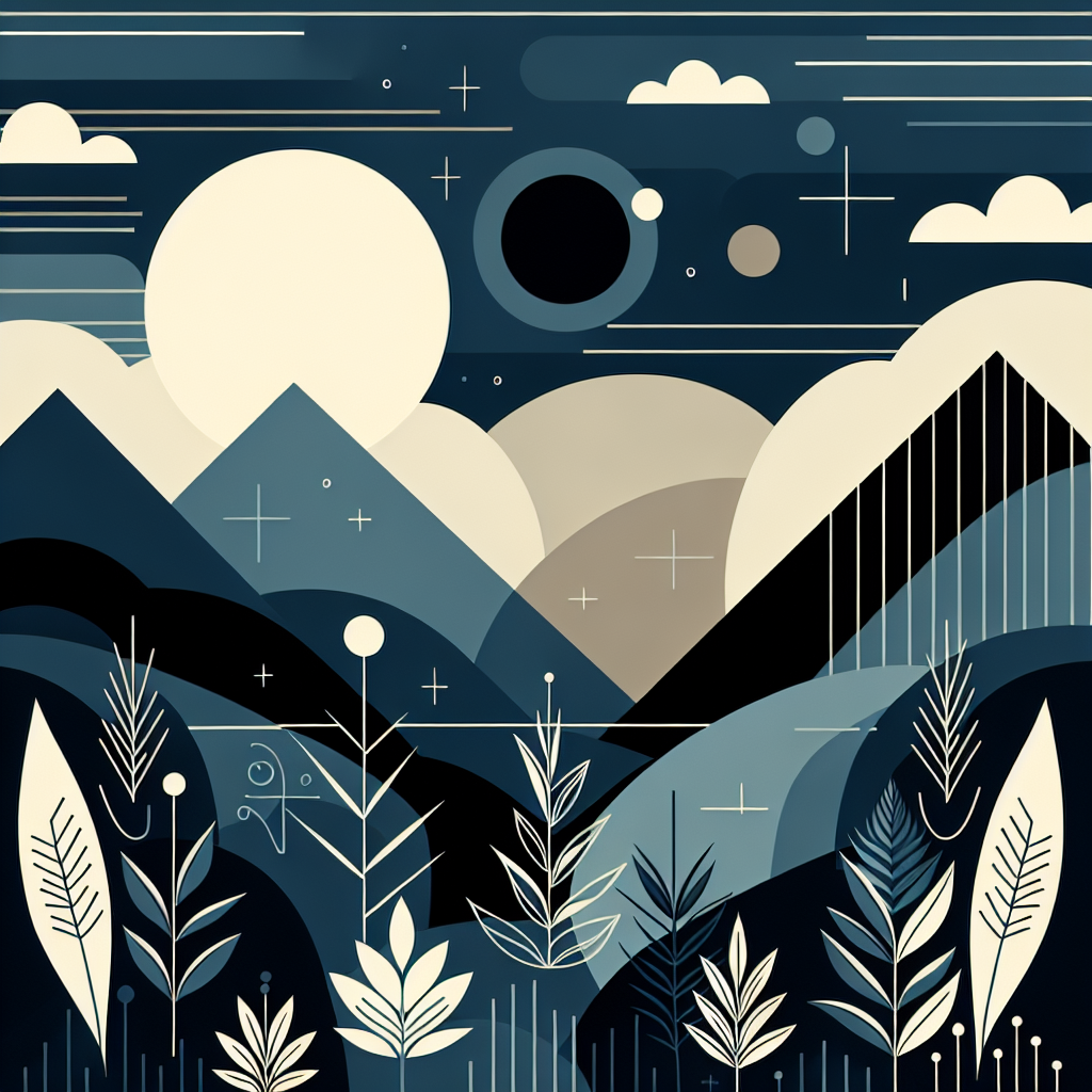 A minimalistic image featuring dark blue abstract books and light cream quotation marks, representing the interplay of AI and academic citation generation