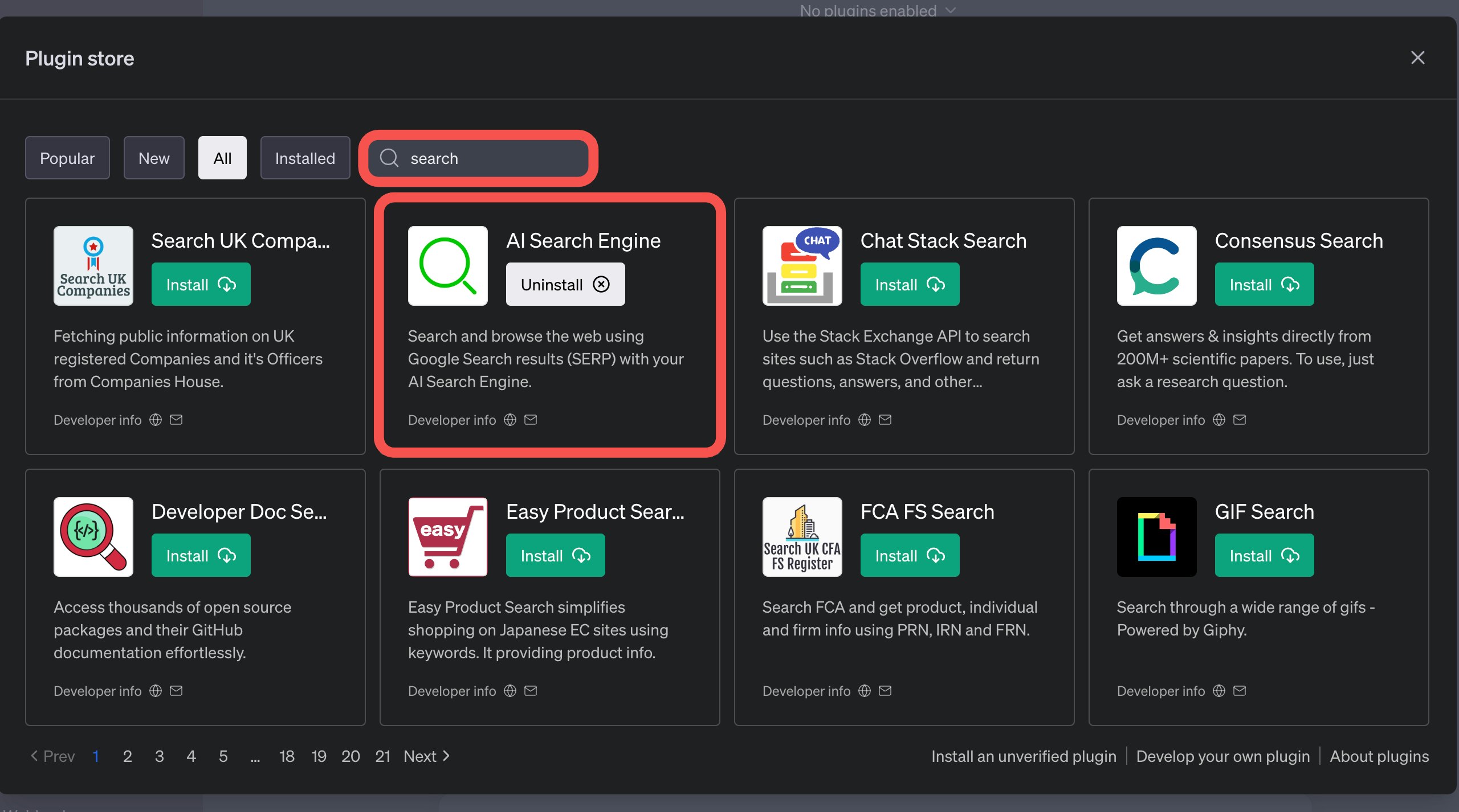 Enhance Your ChatGPT Experience with the AI Search Engine ChatGPT Plugin