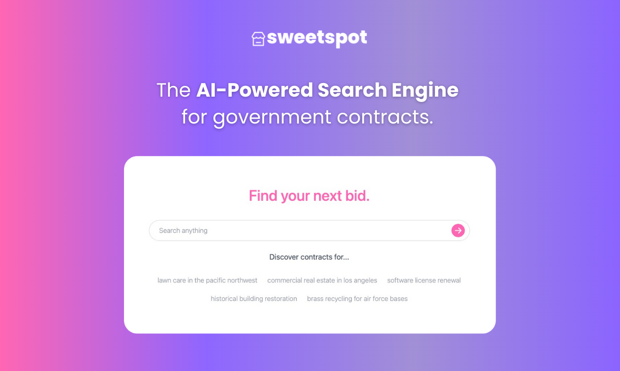 Sweetspot: Revolutionizing Government Contract Bidding with AI